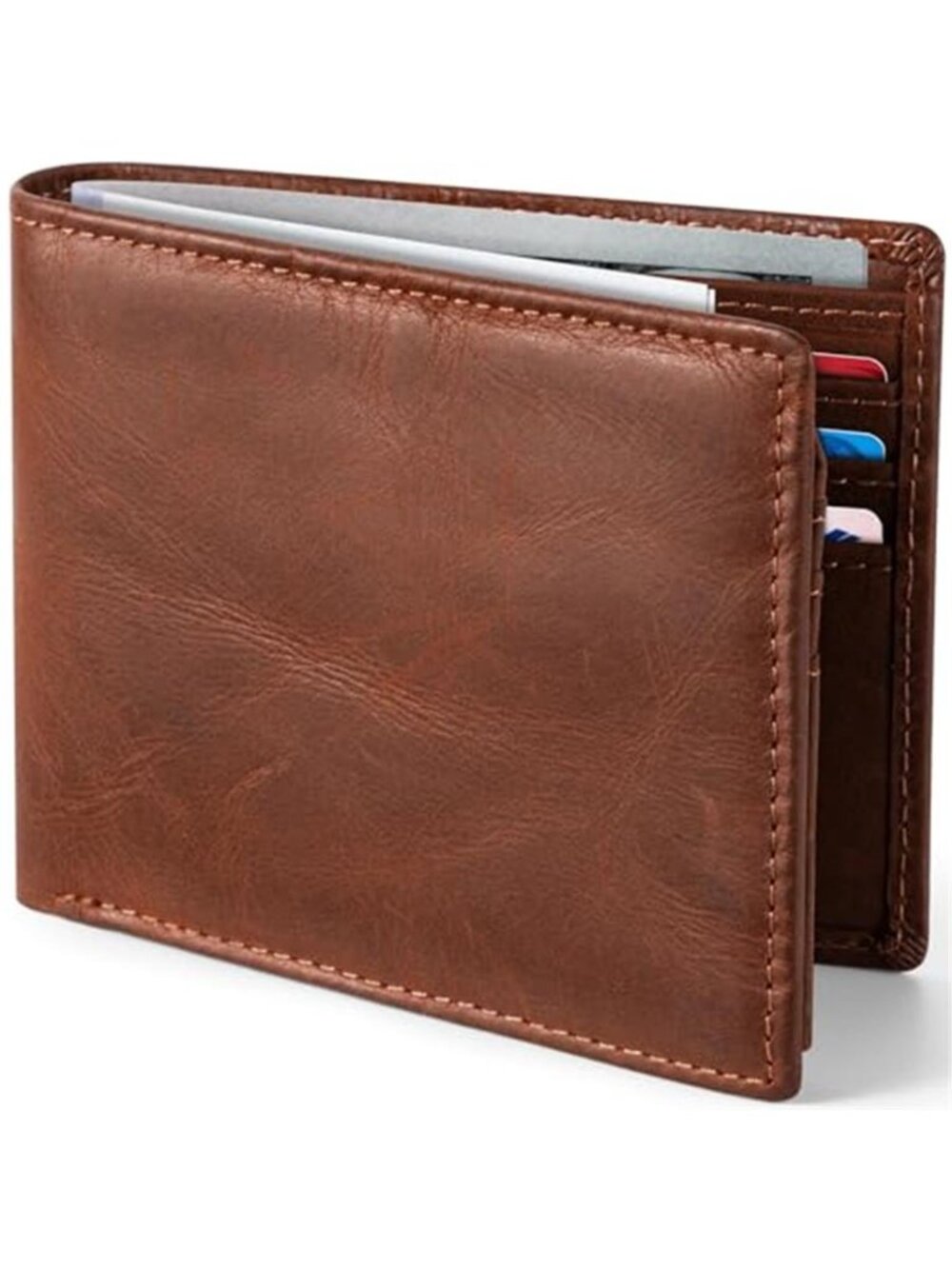 Men's Handcrafted Vintage Bifold Premium Crazy Horse Leather Wallet